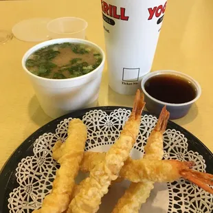Not sure 5 shrimp, a cup of miso soup and small drink is worth $11.81.  Actually it&apos;s definitely not.