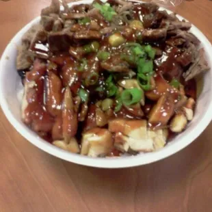 a bowl of meat and vegetables