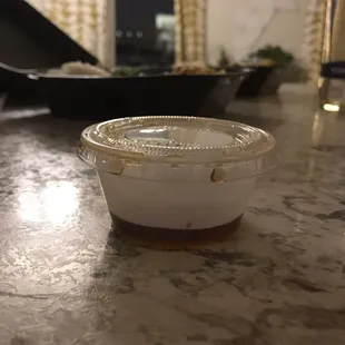 Tempura sauce...enough for like 2 pieces.