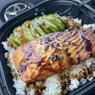 Salmon teriyaki bowel