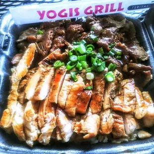 Chicken and Beef rice bowl