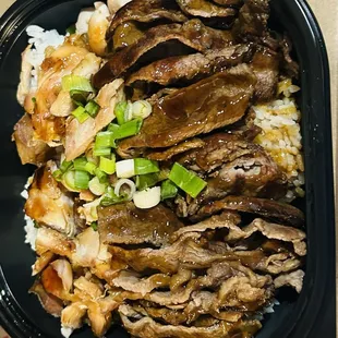 Beef &amp; Chicken &amp; Beef Teriyaki Bowl