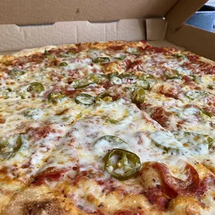 Pepperoni + jalapeño pizza