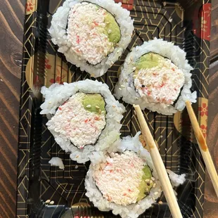 a plate of sushi