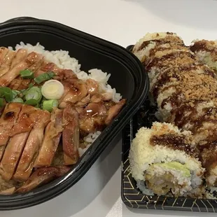 a chicken and rice meal