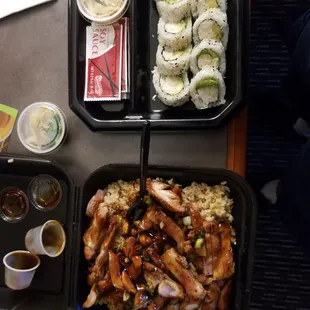 California roll and tasty Chicken Teriyaki!