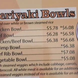 Zoomed in menu