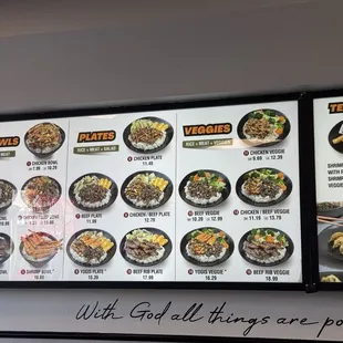 sushi and sashimi, menu