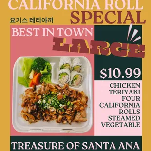 NEW SPECIAL! Chicken Vege + California Roll