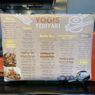 Updated menu prices Sept.30.22