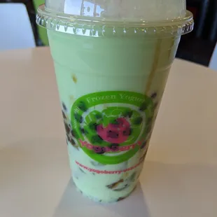 Honey dew milk tea.
