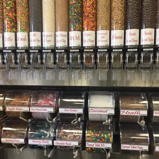 a display of various flavors