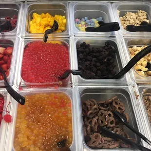 a variety of frozen yogurts