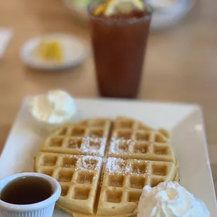 Plain Waffles (Anemic looking ) Ice tea color cuz it tastes like coffee  ? (Didn&apos;t wash pot?)