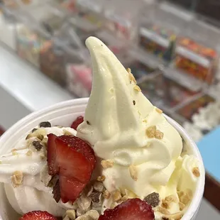 strawberries and ice cream