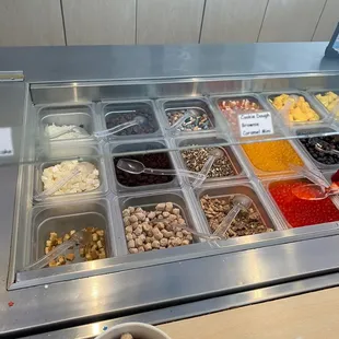 a variety of frozen yogurts
