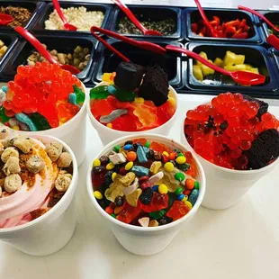 a variety of desserts