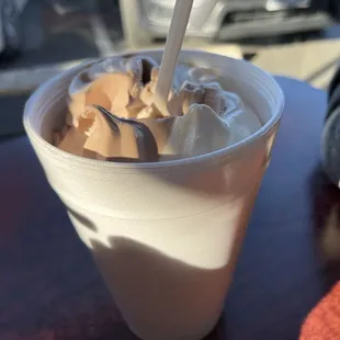 Chocolate milkshake/peanut butter blend