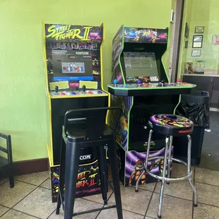 two arcade machines