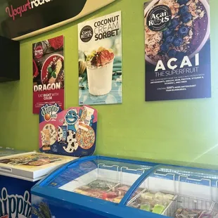 a display of frozen yogurt