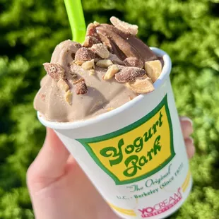 cookies &amp; cream/chocolate + chopped almonds