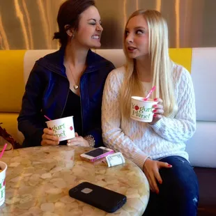 Sister and I getting our favorite little treat