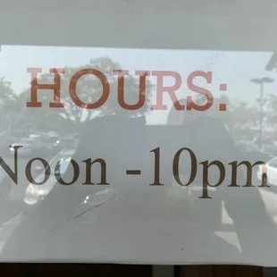 Hours: 12-10pm