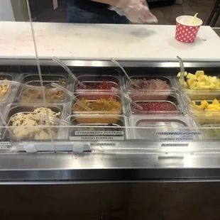 Fresh fruits toppings plus many others