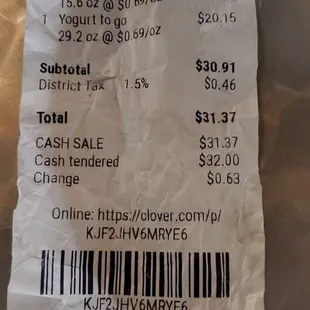 Over priced yogurt