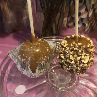 Sea salt caramel apple, walnut caramel apple