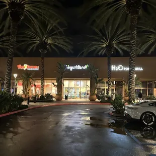Yogurtland is in a plaza