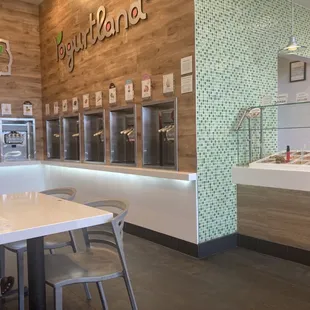 Inside and the yogurt machines