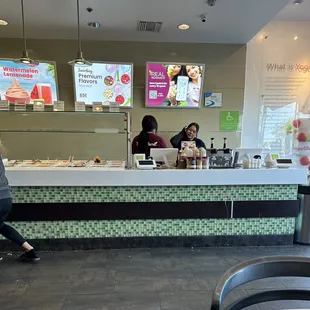 Food on the floor, chatting behind the counter