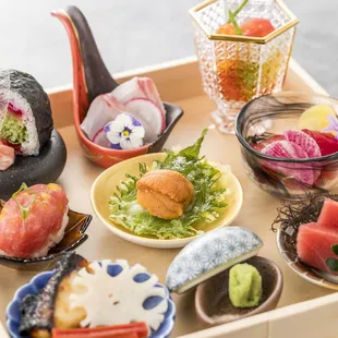 a tray of food