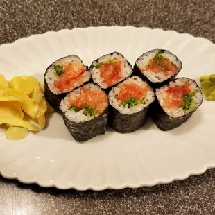 Negitoro/ Fatty Tuna &amp; Green Onion rolls.