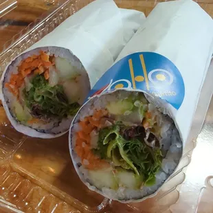 Vegetable sushi burrito