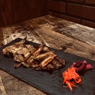 Grilled beef shot rib