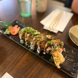 Yojimbo Roll - BBQ Eel over a Spider Roll