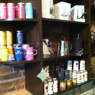 Line of coffee and tea