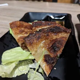 Scallion pancakes - tasty but a little burnt