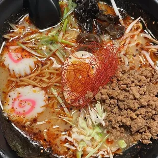 Tan Tan Ramen with added fish cake