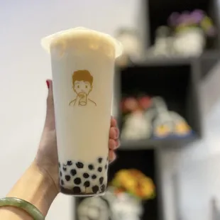 Jasmine Milk Tea with boba