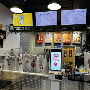 the counter and menus