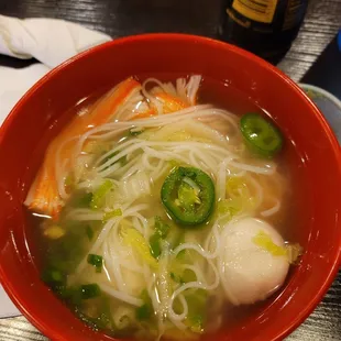 Beef and seafood noodle soups are available again at noodle bar (this was on  Sunday).