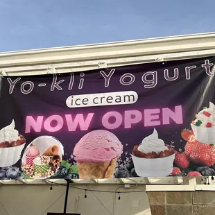 Outdoor sign above outdoor area