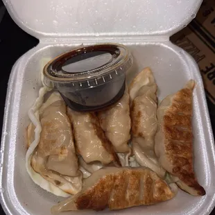 Pan Fried Pork Gyoza - Very good and flavorful. I loved the dipping sauce!