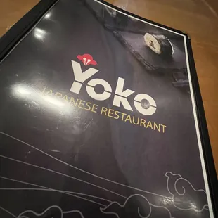 the menu for the restaurant