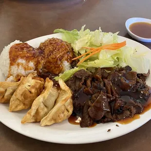 a plate of food on a table