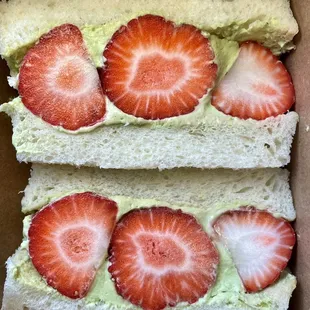 Strawberry with Matcha Cream Sando ($10)