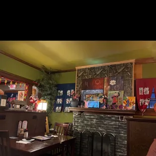 Interior from a booth indoors